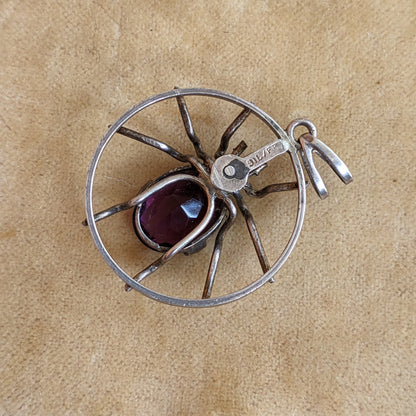 1900s-1910s Sterling Silver Spider Pendant