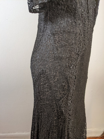 1930s Silk Lace Dress