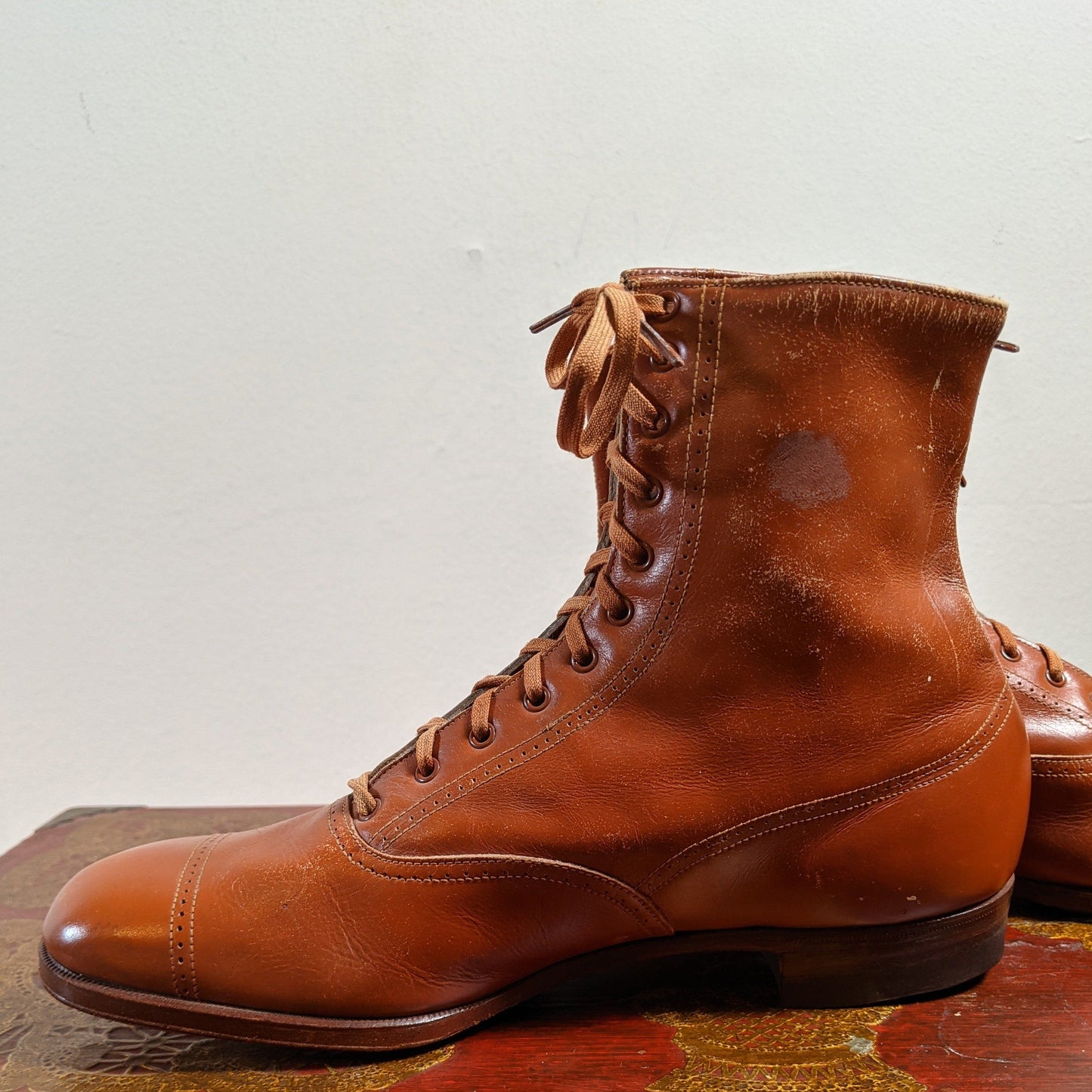 c. 1930s Brown Boots | Approx Sz 4-5