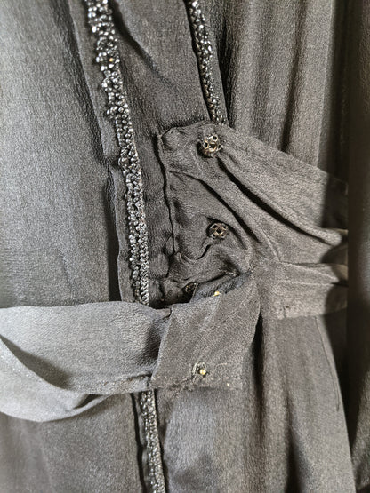 c. 1919-1920 Black Silk Dress