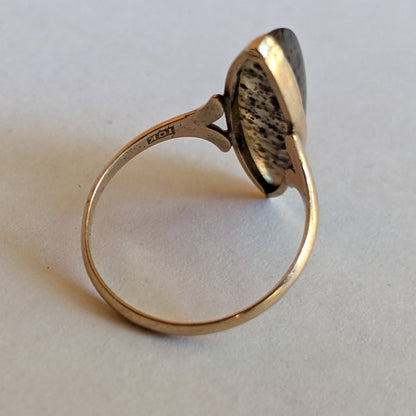 19th c. 10k Agate Ring | Sz 7.5