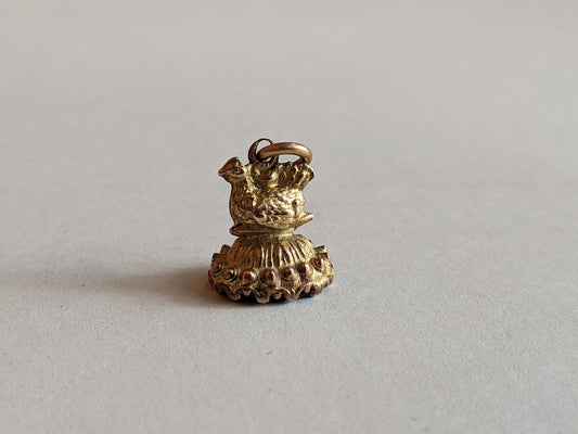 19th c. Chicken Fob w/ Seal Engraved "I Hope I Don't Intrude"