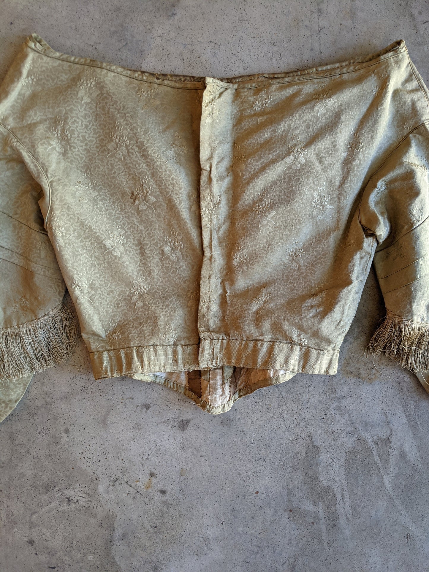 c. 1840s Gold Silk Damask Bodice