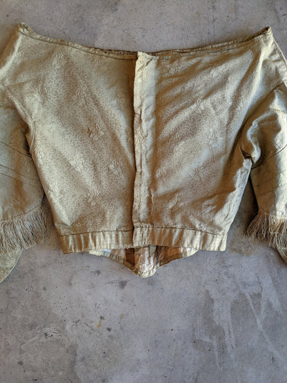 c. 1840s Gold Silk Damask Bodice