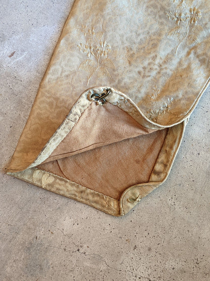 c. 1840s Gold Silk Damask Bodice