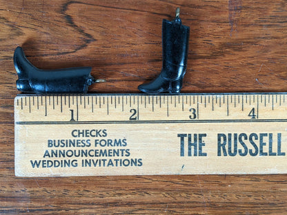 c. 1920s-1930s Compressed Coal Boot Charms