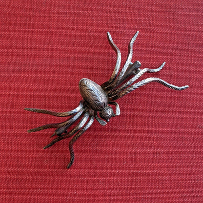 RESERVED | c. Late 19th Century Silver Spider Brooch