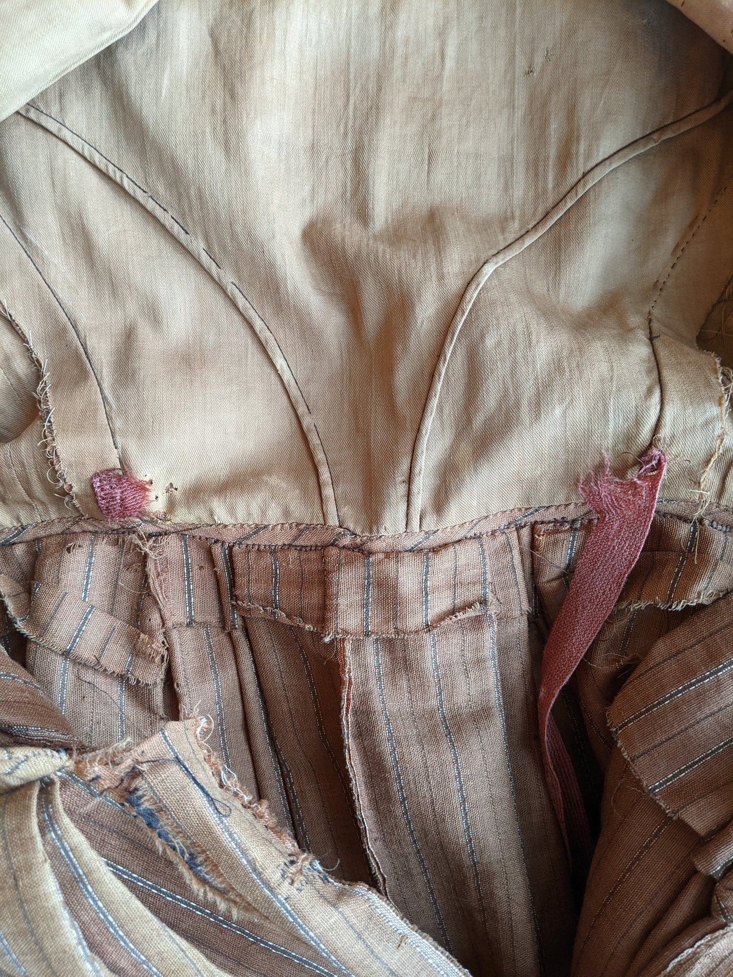 c. 1860s Wool Homespun Dress