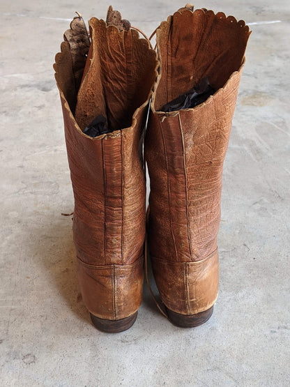 c. 1890s Brown Lace Up Boots | Approx Sz. 7