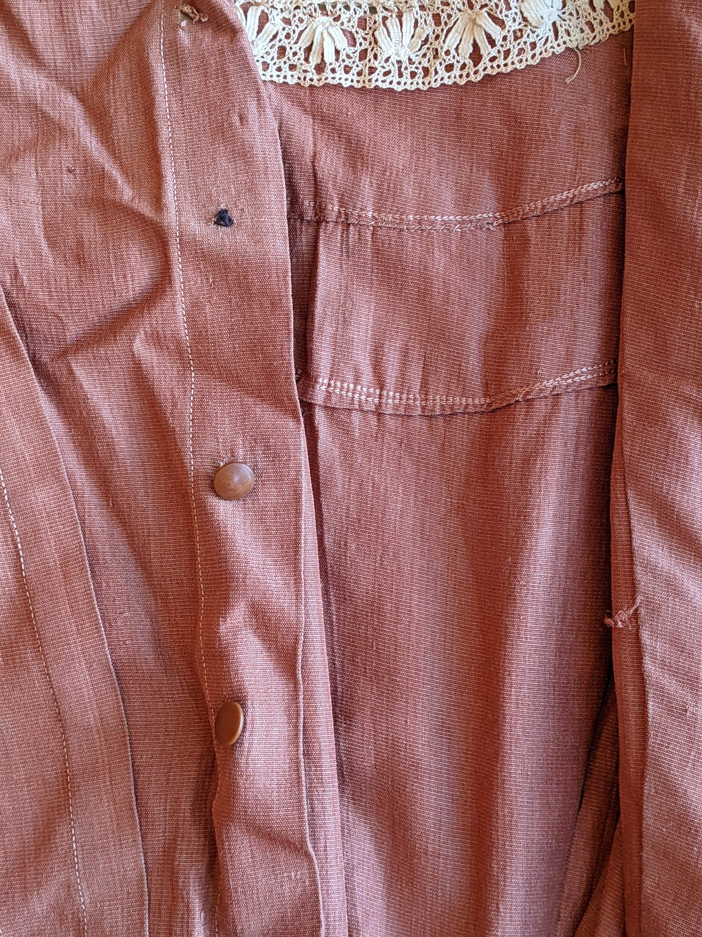 c. 1908-1909 Peach Silk Dress | Study + Display