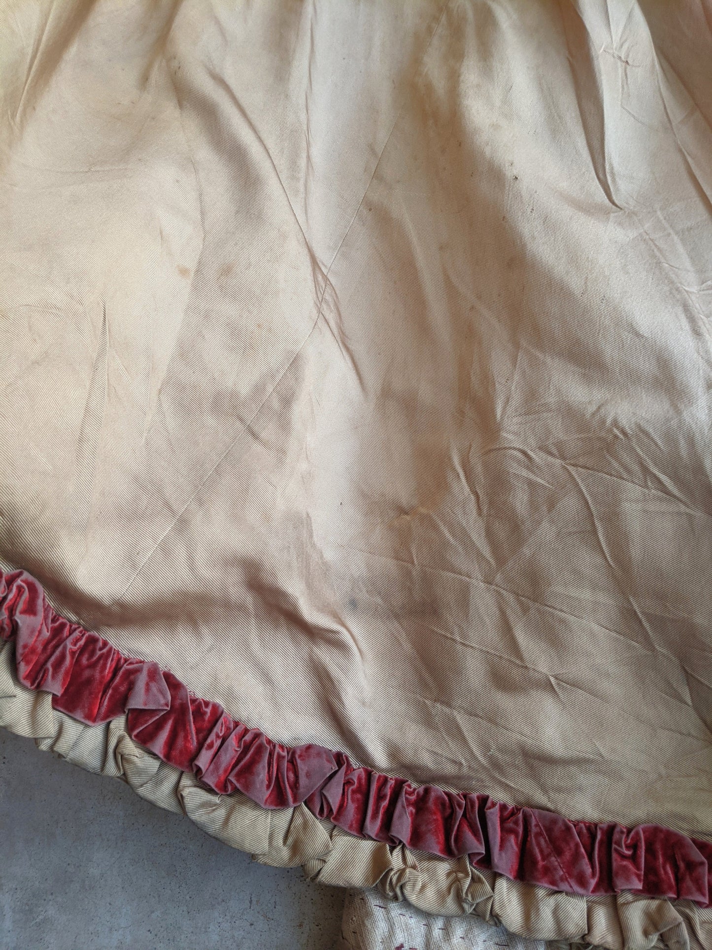 c. 1890s Gold and Burgundy Silk Dress | Study + Display