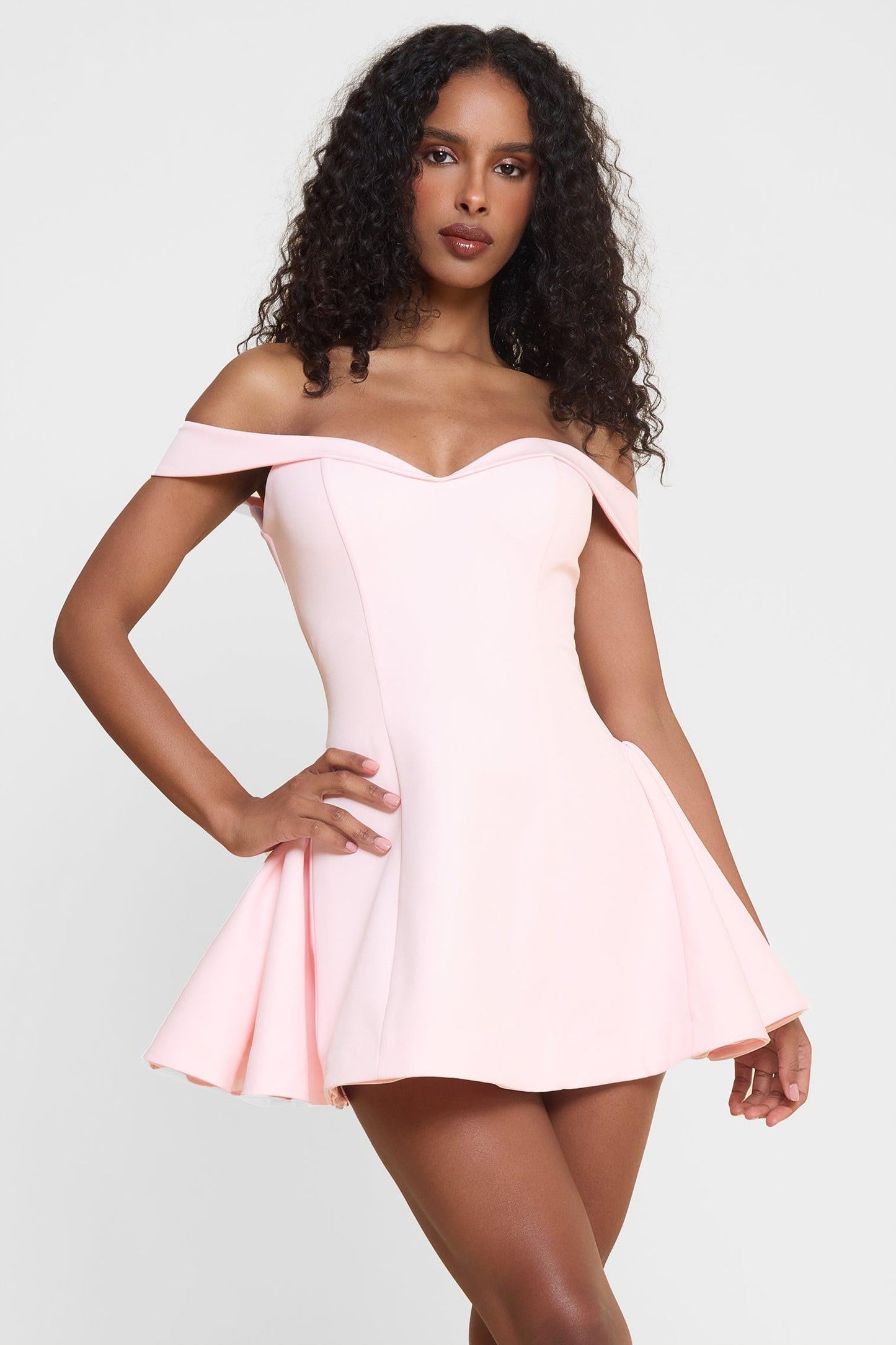 Raquel Collection | Women's Dress with Flared Skirt & Off-Shoulder Design | Flirty Summer Mini Dress 2