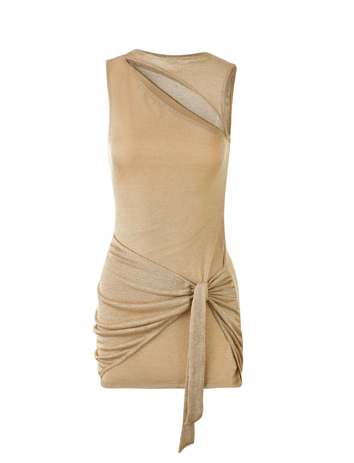 Metallic Knit Fitted Mini Dress Radiant Texture for Event Dressing