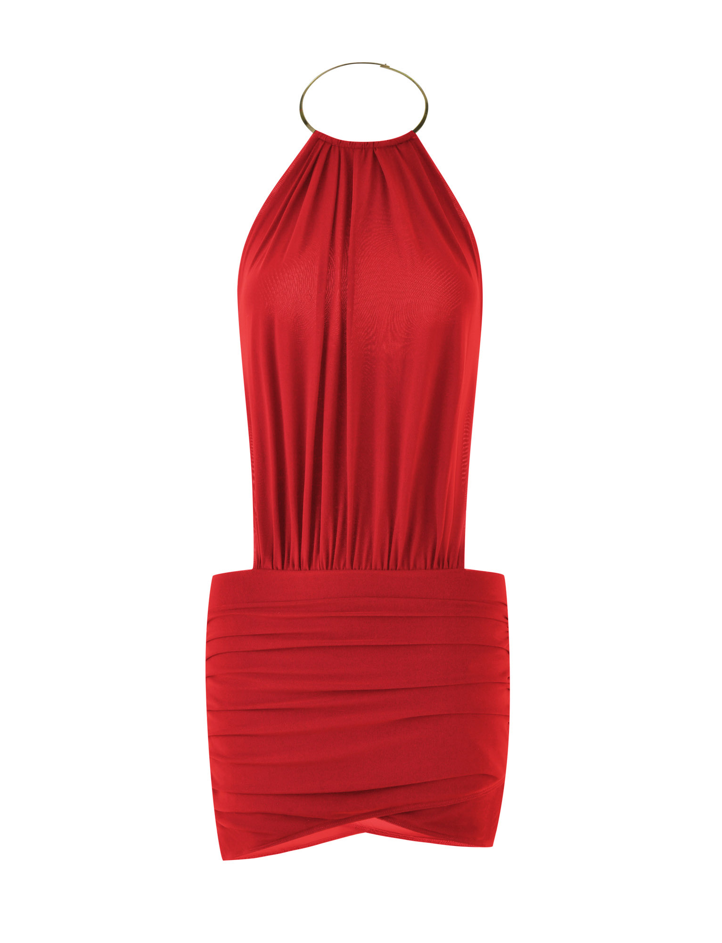 Layered Mesh Backless Mini Dress A Deep Red Statement for Date Night
