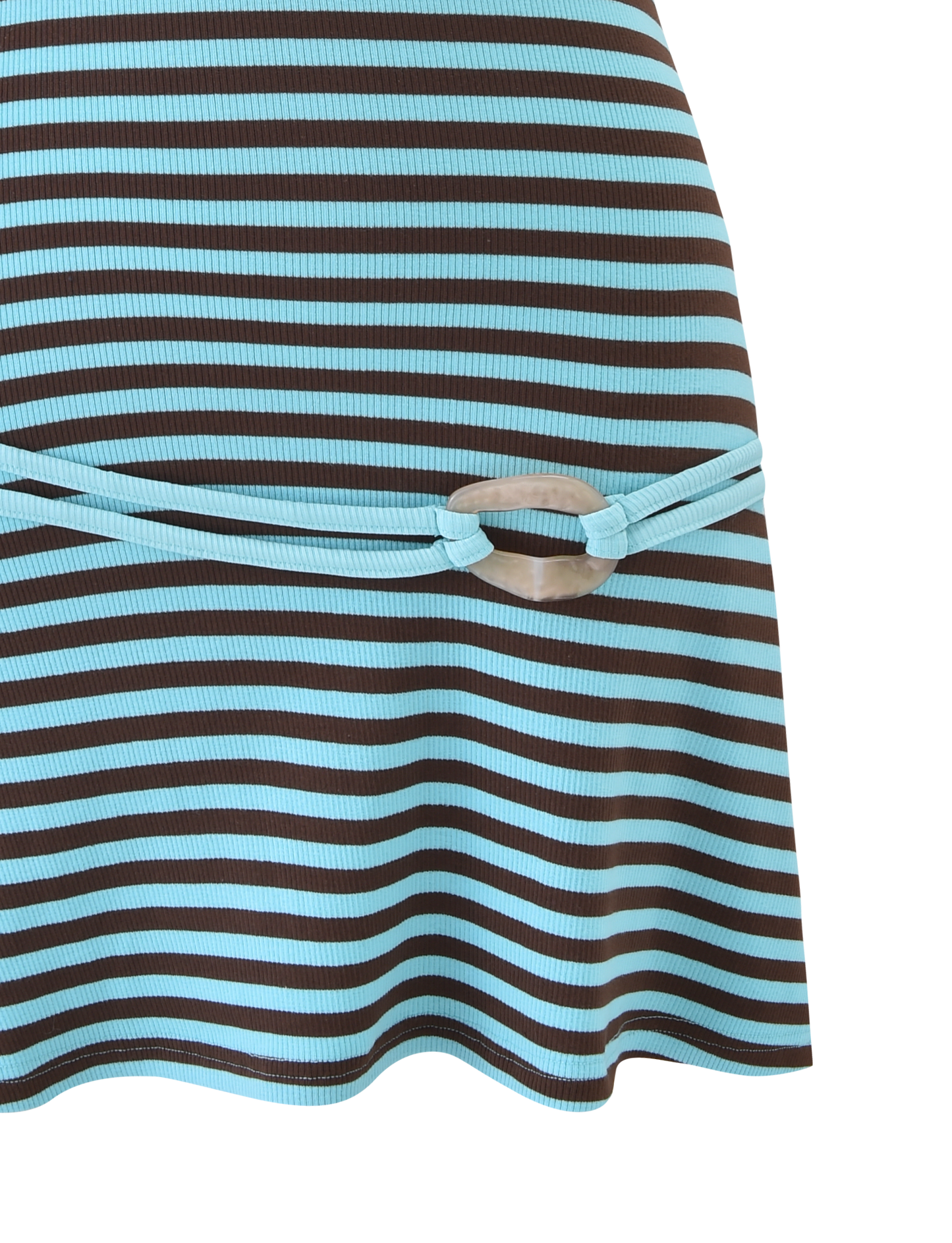 Blue Ribbed Striped Mini Dress