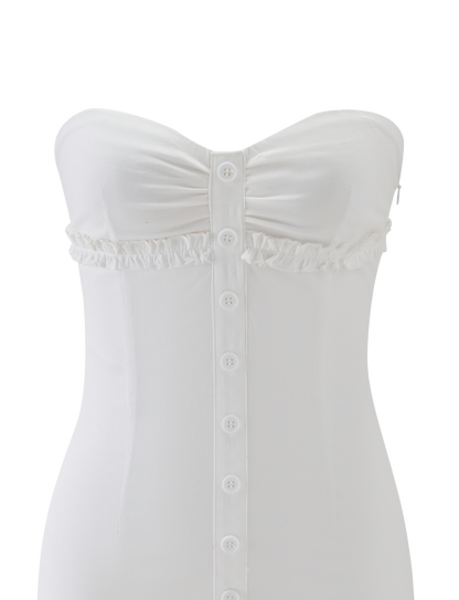 White Strapless Mini Dress – Stretch Woven