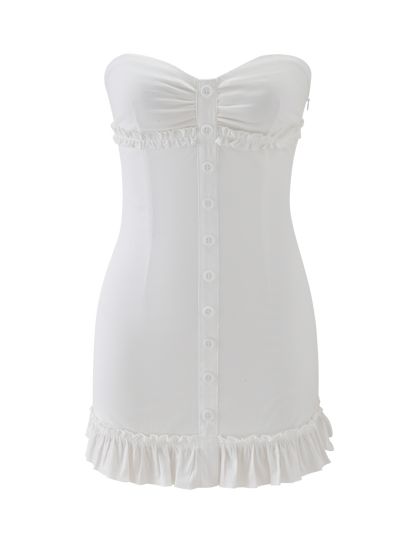White Strapless Mini Dress – Stretch Woven