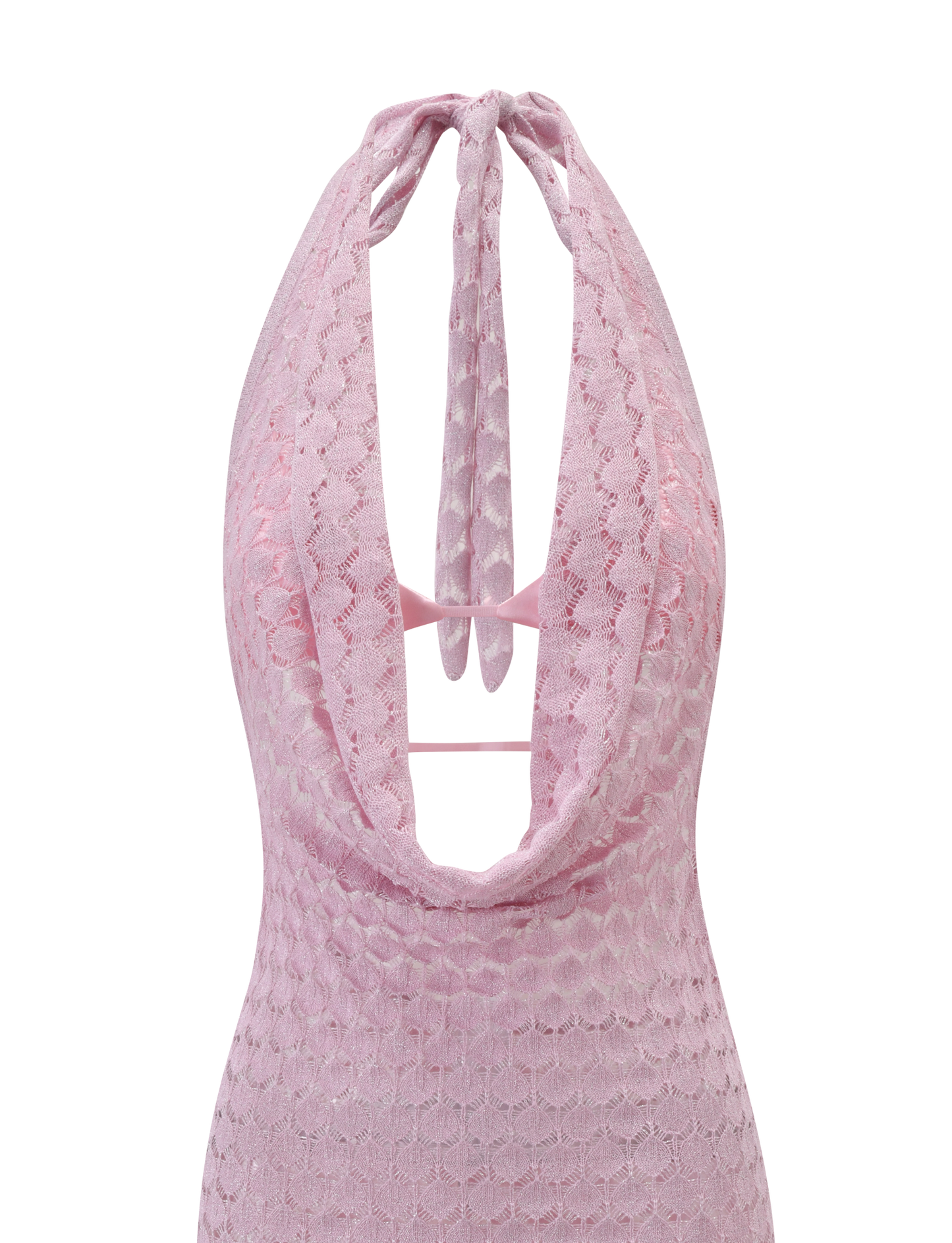 Shimmer Crochet Pink Mini Dress