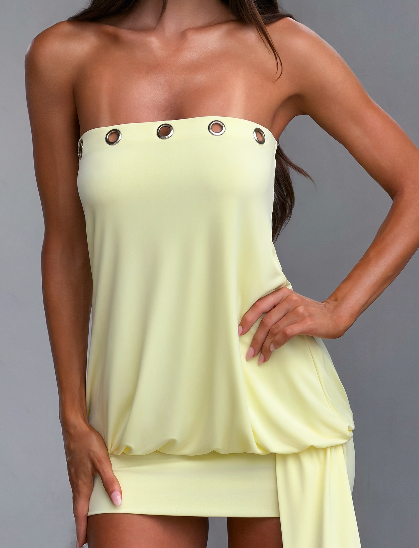 RAVENNA MINI DRESS - COOL SLATE