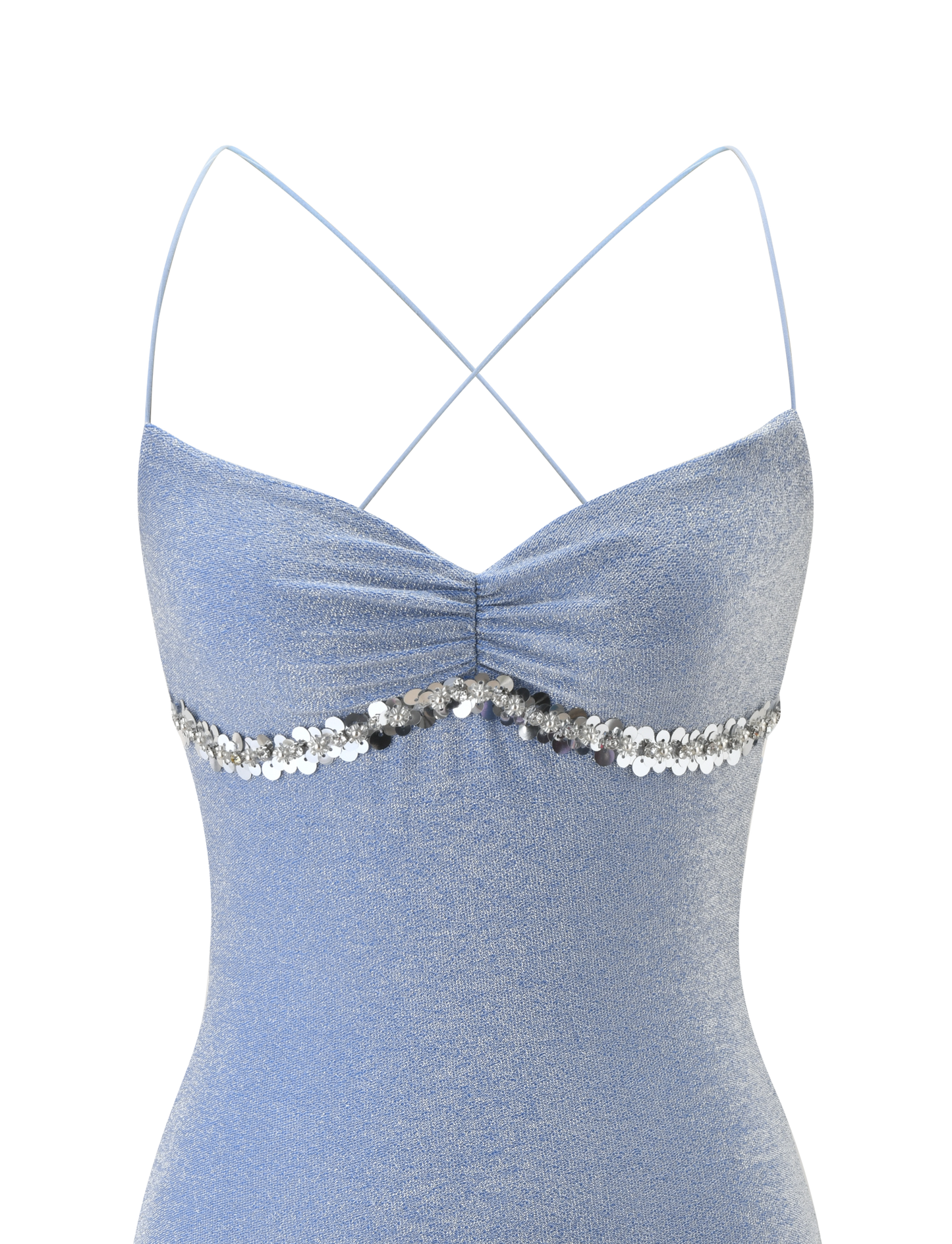 Sparkly Mesh Backless Mini Dress Luminous Movement for Evening