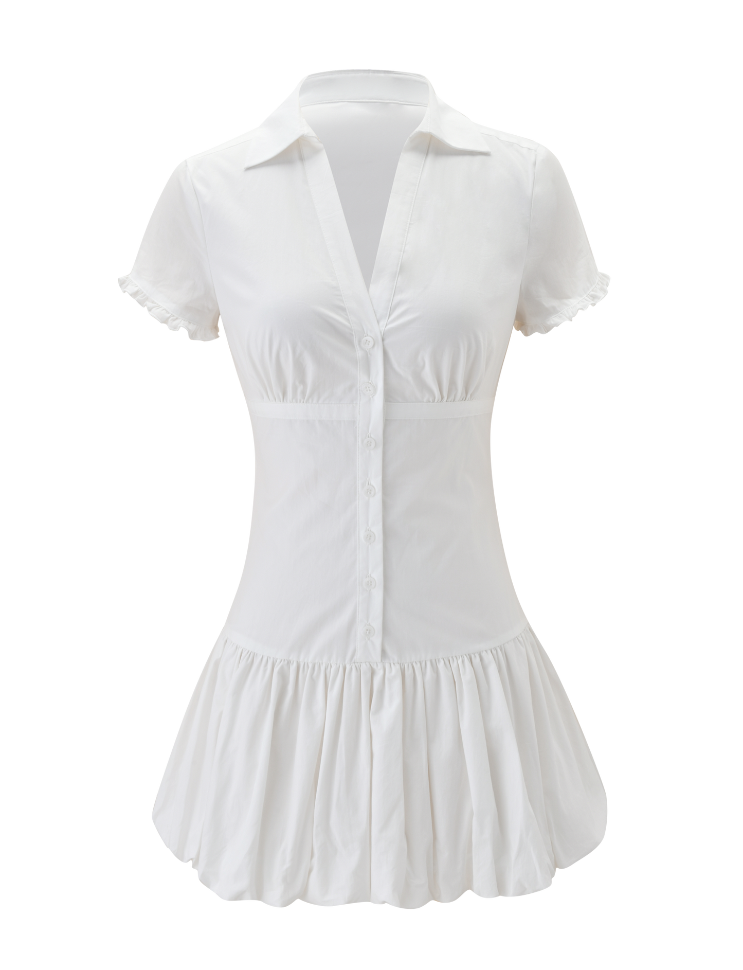 Cotton Bubble Mini Dress Effortless Structure for Summer Days