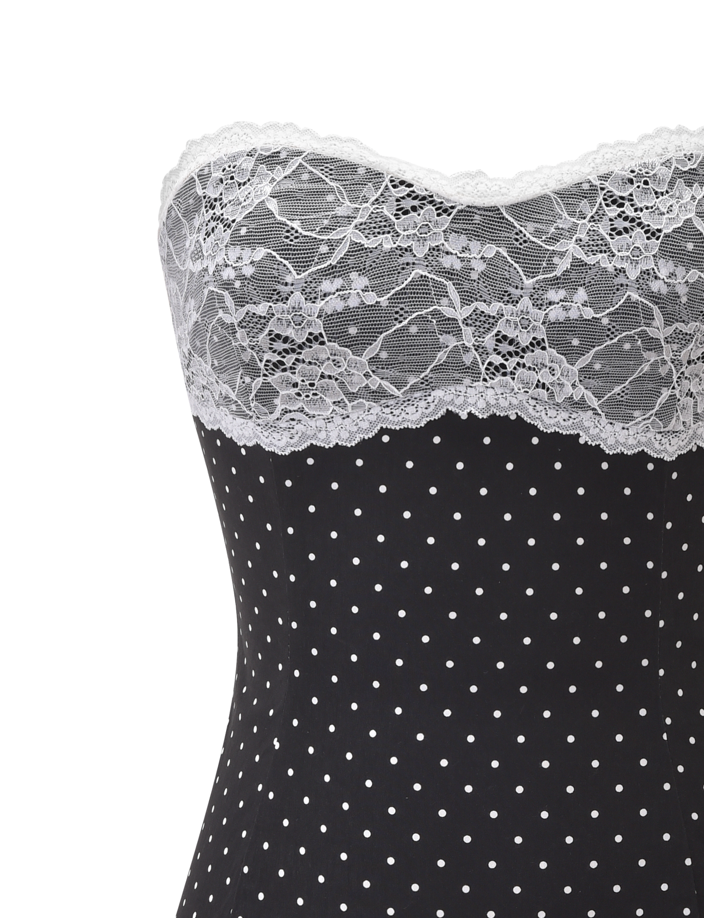 Lace-Trim Pleated Mini Dress Effortless Polka Dots for Every Occasion