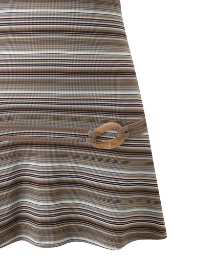 Ribbed Knit Mini Dress – Square Neck
