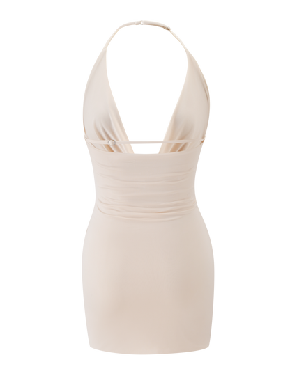 Sequin Halter Mini Dress – Cowl Neck