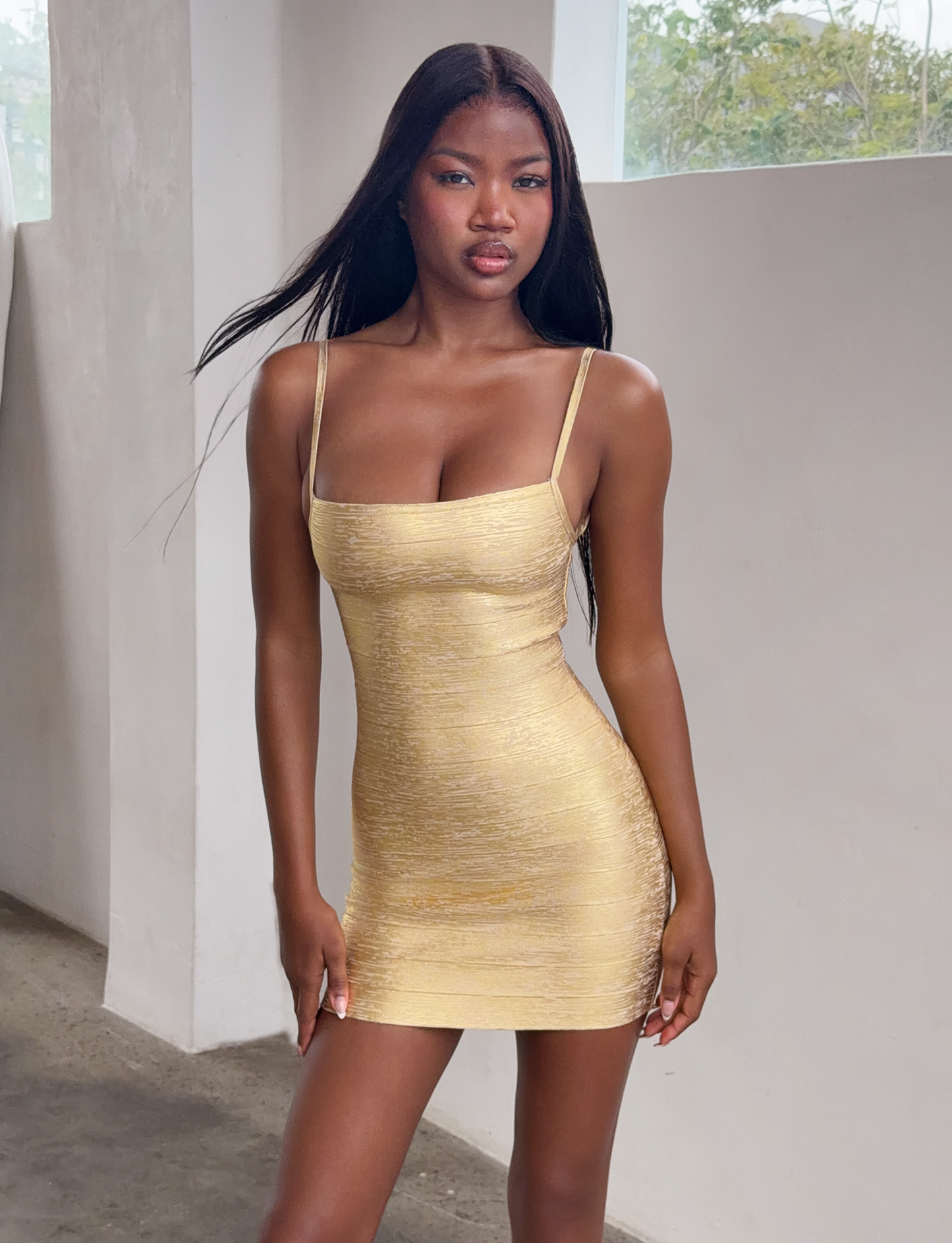 Metallic Bandage Mini Dress Sculpted Silhouette for Night Events