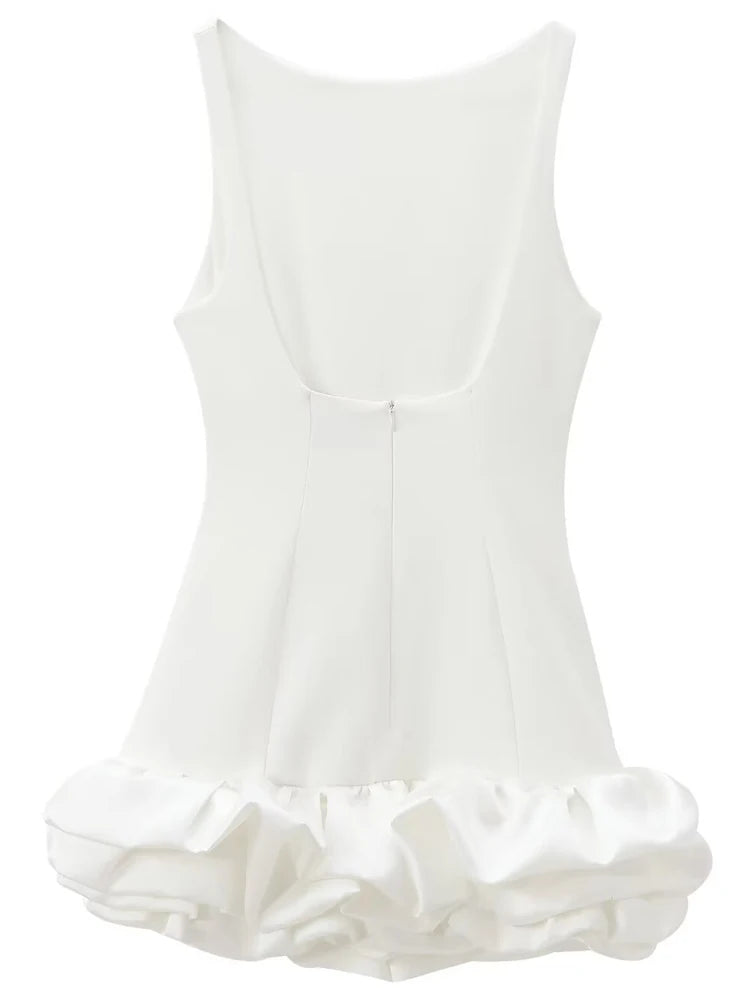 Women's Elegant Ruffle Bodycon Dress | Stylish Backless Mini Summer Cocktail Dress