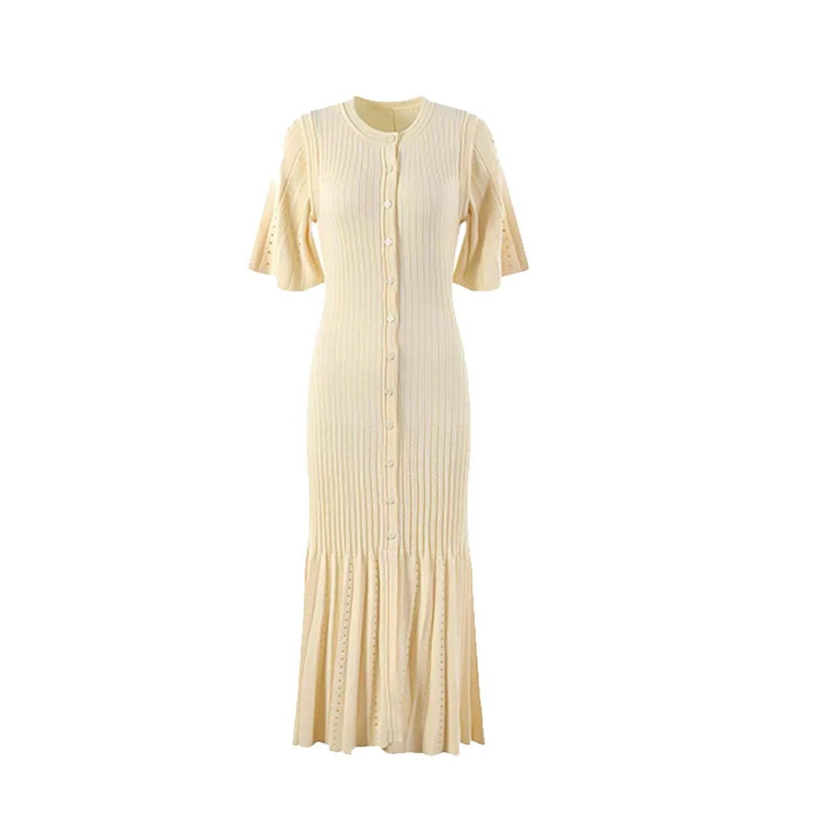 Women's Knitted Mermaid Dress | Elegant Slim-Fit Summer Dress with Hollow Fish Tail