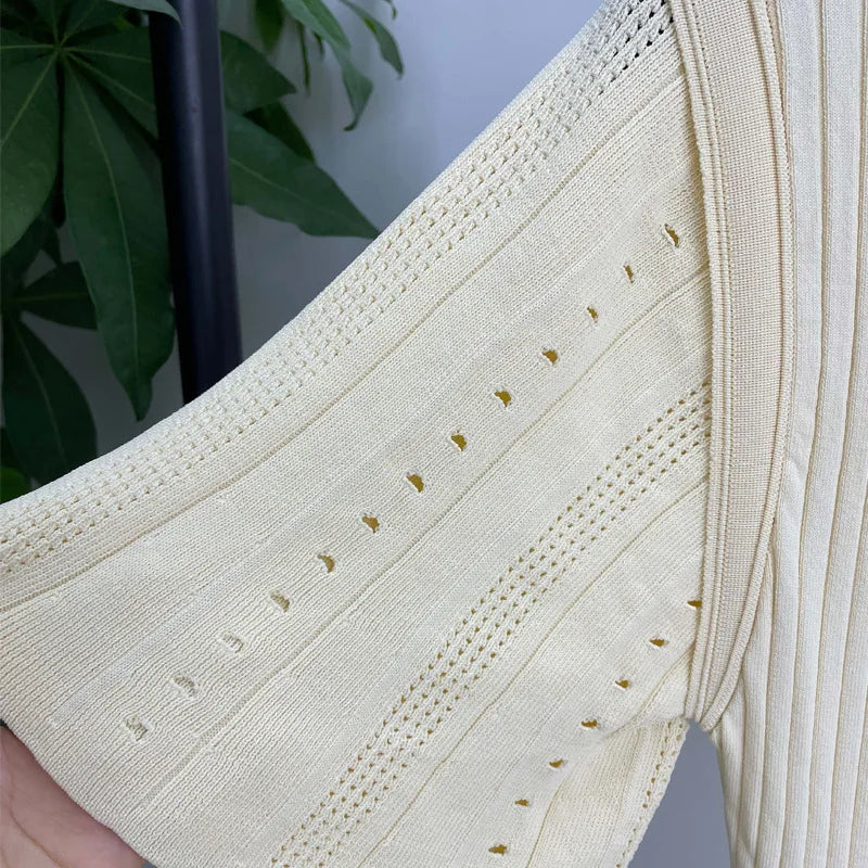 Women's Knitted Mermaid Dress | Elegant Slim-Fit Summer Dress with Hollow Fish Tail