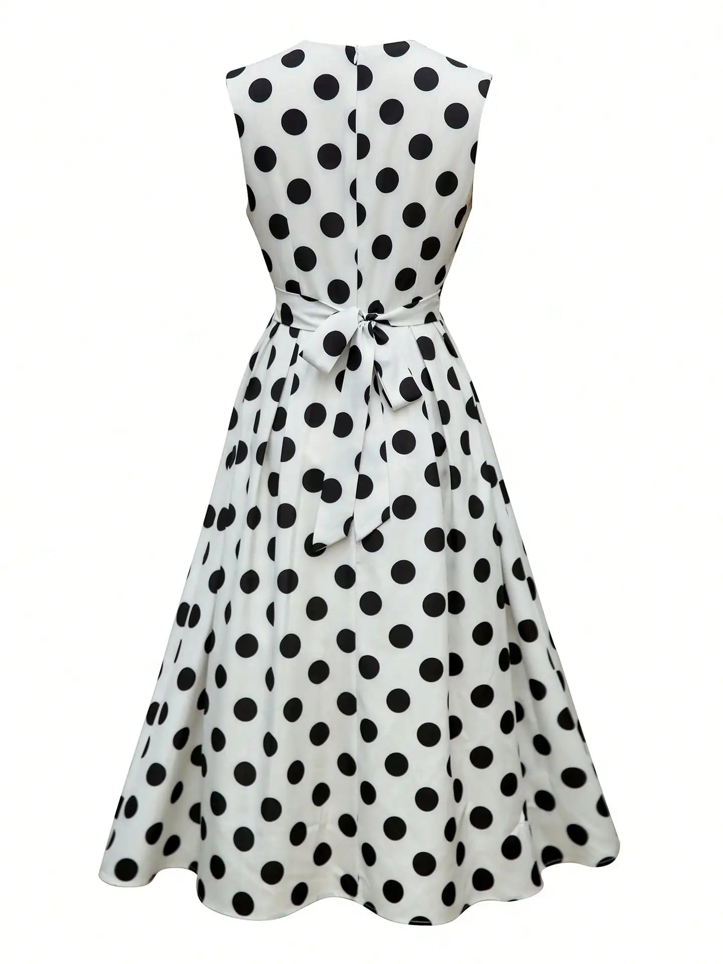 Women's Lightweight Polka Dot Wrap Dress | Elegant V-Neck Sleeveless Summer Dress