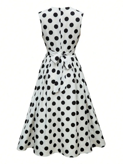 Polka Dot Wrap Dress – V-Neck