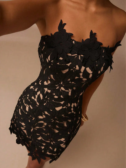 3D Floral Tube Mini Dress