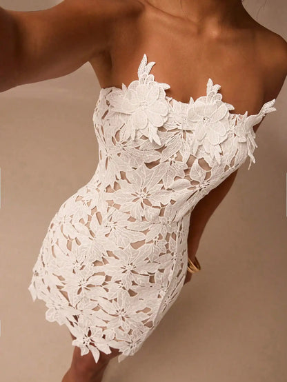 3D Floral Tube Mini Dress