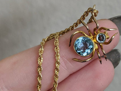 RESERVED - Antique 9k Gold Spider Pendant