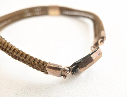 Victorian Hairwork Bracelet | Engraved "Dennis"