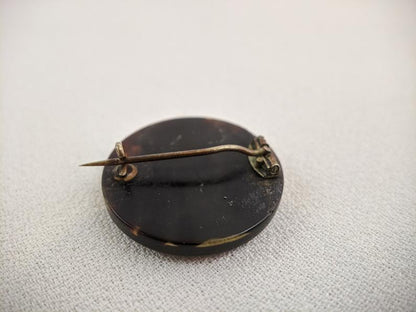 Victorian Pique Mourning Brooch | Grape Motif