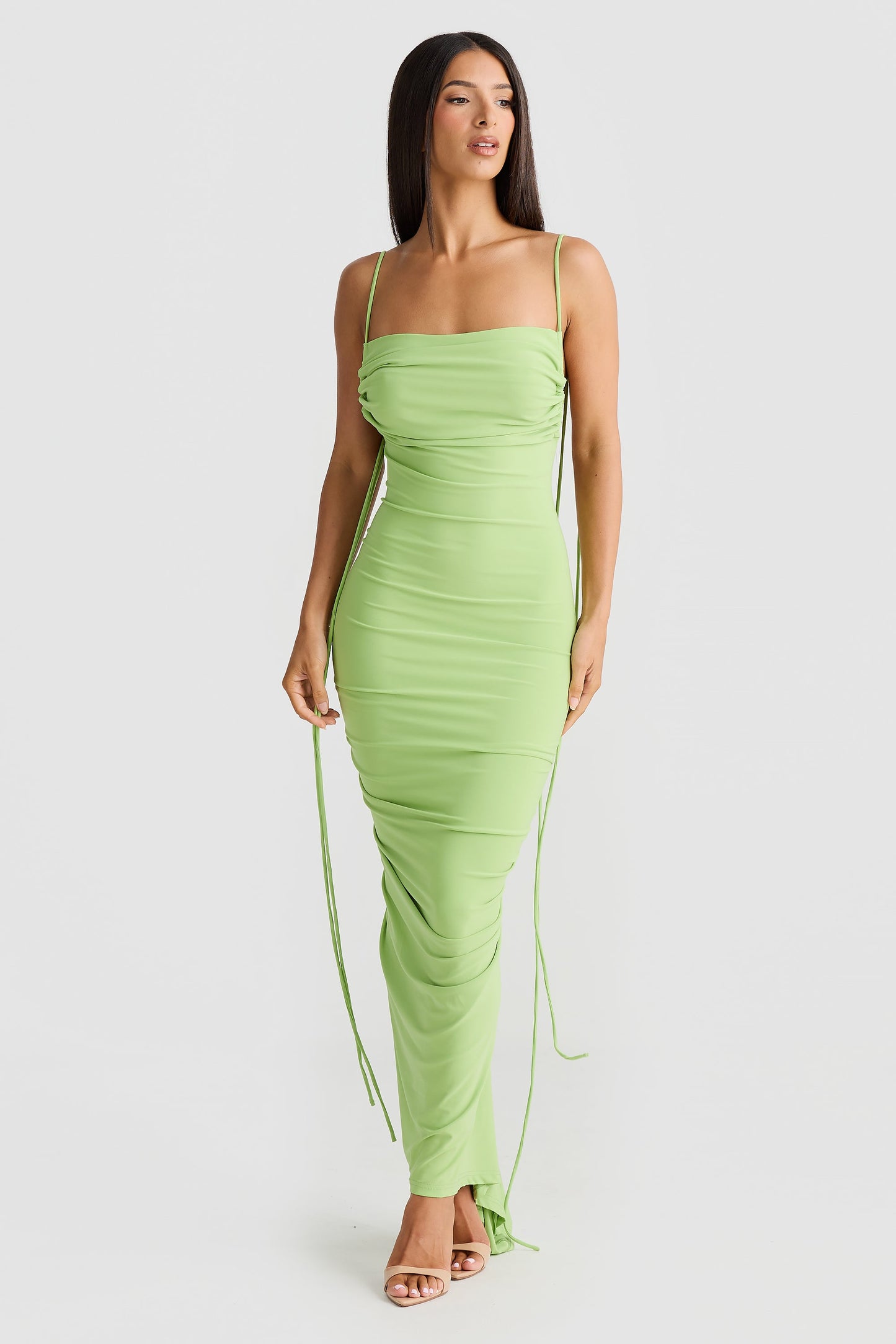 Lime Green Multi-Way Neckline Stretch Bodycon Mini Dress