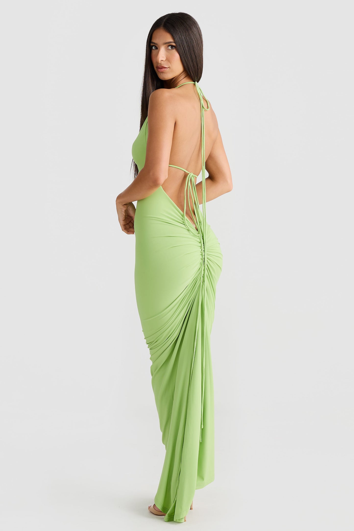 Lime Green Multi-Way Neckline Stretch Bodycon Mini Dress
